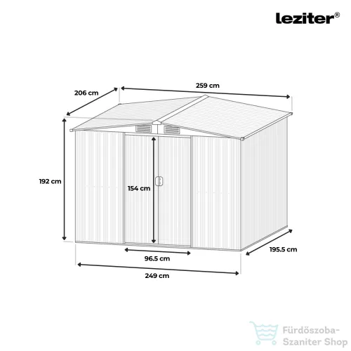 Leziter Colorado 6x8 kerti szerszámtároló ház YB-0608-BL