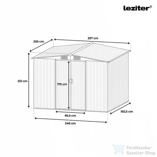 Leziter Alaska 6x8 kerti szerszámtároló ház aranytölgy-antracit YB-0608-WG