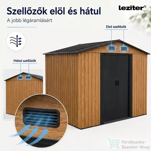 Leziter Alaska 6x8 kerti szerszámtároló ház aranytölgy-antracit YB-0608-WG