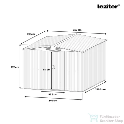 Leziter Idaho 10x8 kerti szerszámtároló ház YB-1008-BL