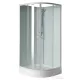 AQUALINE AIGO íves zuhanybox, 90x90x206cm, fehér profil, transzparent üveg YB93