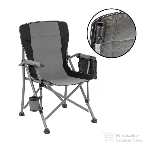 Leziter Comfort Plus karfás horgász szék pohártartóval szürke YF-02-GRAY