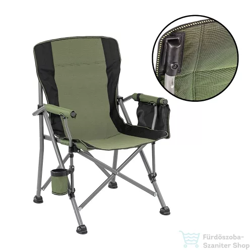 Leziter Comfort Plus karfás horgász szék pohártartóval zöld YF-02-GREEN