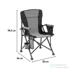 Leziter Premium fűthető karfás horgász szék pohártartóval szürke YF-03-GREY