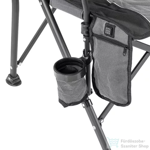Leziter Premium fűthető karfás horgász szék pohártartóval szürke YF-03-GREY
