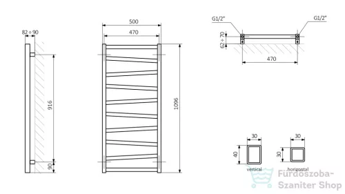 Sapho ZIG fürdőszobai radiátor, 500x1096mm, 406W, fehér (ZG511)