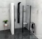 Sapho POLYSAN ZOOM LINE BLACK Zuhanyajtó, 1300mm, transzparent, fekete ZL1313B