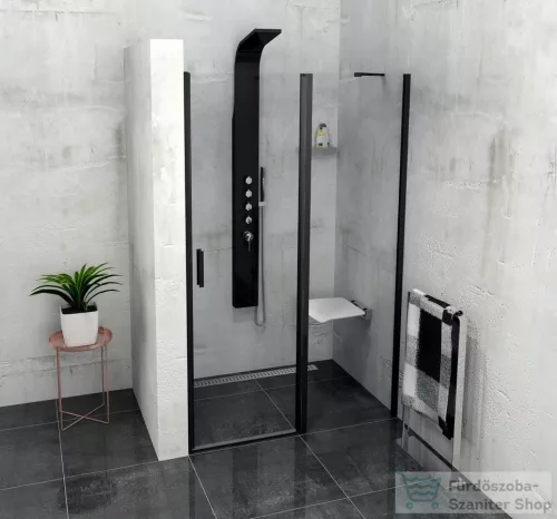 Sapho POLYSAN ZOOM LINE BLACK Zuhanyajtó, 1300mm, transzparent, fekete ZL1313B