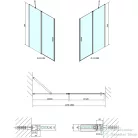 Sapho POLYSAN ZOOM LINE BLACK Zuhanyajtó, 1300mm, transzparent, fekete ZL1313B
