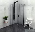 Sapho POLYSAN ZOOM LINE BLACK íves zuhanykabin, 90x90 cm, balos, fekete ZL2615BL
