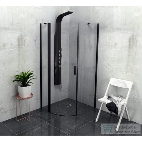 Sapho POLYSAN ZOOM LINE BLACK íves zuhanykabin, 90x90 cm, balos, fekete ZL2615BL
