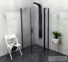 Sapho POLYSAN ZOOM LINE BLACK íves zuhanykabin, 90x90 cm, jobbos, fekete ZL2615BR
