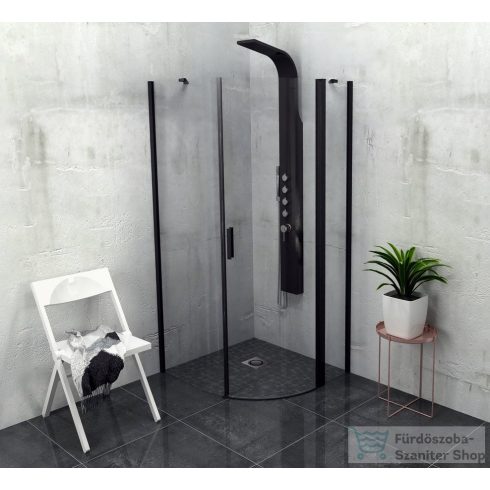 Sapho POLYSAN ZOOM LINE BLACK íves zuhanykabin, 90x90 cm, jobbos, fekete ZL2615BR