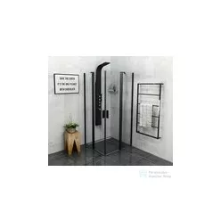   Sapho POLYSAN ZOOM LINE BLACK nyíló sarok zuhanykabin, 900x900 mm, transzparent, fekete ZL5415B