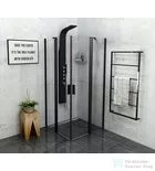 Sapho POLYSAN ZOOM LINE BLACK nyíló sarok zuhanykabin, 900x900 mm, transzparent, fekete ZL5415B