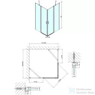 Sapho POLYSAN ZOOM LINE BLACK nyíló sarok zuhanykabin, 900x900 mm, transzparent, fekete ZL5415B