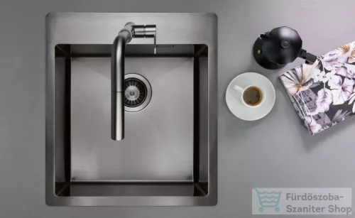 Deante OLFATO acél mosogató, 1 medencés, titanium ZPO_D10B