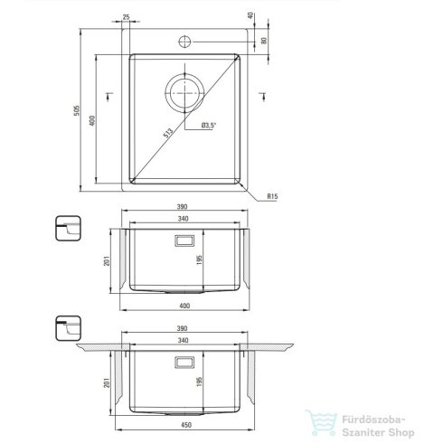 Deante OLFATO acél mosogató, szálcsiszolt arany  ZPO_R10E