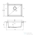 Deante CORDA gránit mosogató, 1 medencés, 540x440 mm, grafit metál ZQA_G10C
