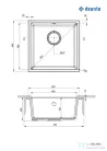 Deante CORDA gránit mosogató, 1 medencés, 440x440 mm, antracit metál ZQA_T10A