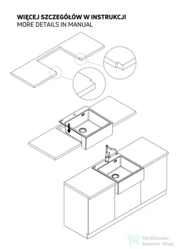 Deante ERIDAN gránit mosogató, 1 medencés, 600x610 mm, metálszürke ZQE_S10K