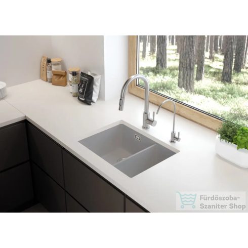Deante ERIDAN gránit mosogató, 1,5 medencés, metálszürke ZQE_S503