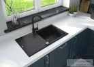 Deante EVORA gránit mosogató szett mosogató csapteleppel, 1 medencés, csepegtetővel, 780x440 mm, fekete ZQJJN113
