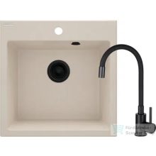   Deante EVORA gránit mosogató szett, csapteleppel, 1 medencés, 500x500 mm, bézs-fekete ZQJN5103