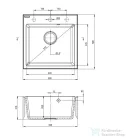 Deante EVORA gránit mosogató szett, csapteleppel, 1 medencés, 500x500 mm, fekete ZQJNN103