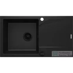   Deante EVORA gránit mosogató, 1 medencés, csepegtetővel, 780x440 mm, fekete ZQJ_N113