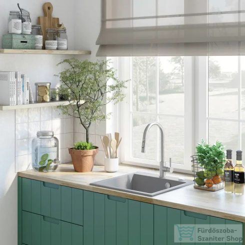 Deante EVORA gránit mosogató, 1 medencés, 500x500 mm, metálszürke ZQJ_S103