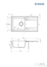 Deante EVORA gránit mosogató, 1 medencés, csepegtetővel, 780x440 mm, metálszürke ZQJ_S113
