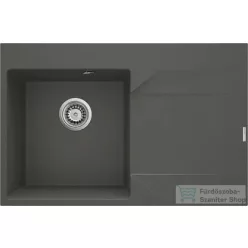   Deante EVORA gránit mosogató, 1 medencés, csepegtetővel, 760x500 mm, antracit metál, jobbos, ZQJ_T11P