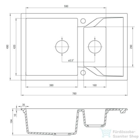 Deante Andante gránit mosogató, metál grafit ZQN G513
