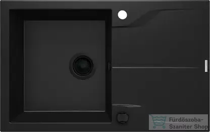 Deante ANDANTE FLUSH gránit mosogató, 1 medencés, csepegtetővel, 780x490 mm, fekete ZQN_N11F