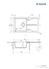 Deante ANDANTE FLUSH gránit mosogató, 1 medencés, csepegtetővel, 780x490 mm, fekete ZQN_N11F
