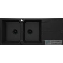   Deante ANDANTE gránit mosogató, 2 medencés, csepegtetővel, 1160x500 mm, fekete ZQN_N213