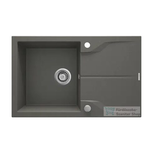 Deante ANDANTE FLUSH gránit mosogató, 1 medencés, csepegtetővel, 780x490 mm, antracit metál ZQN_T11F 