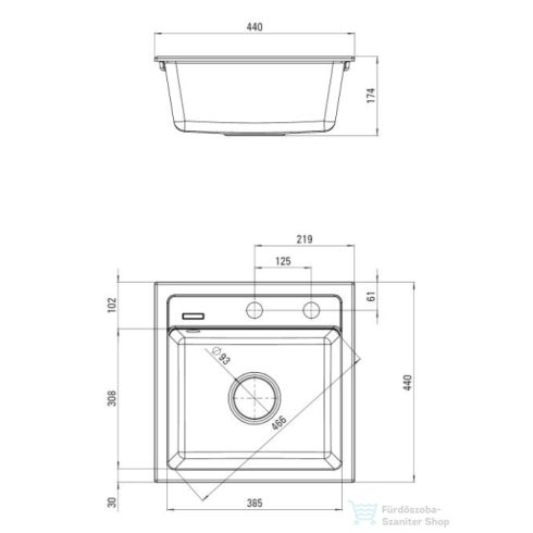 Deante Zorba 1 medencés gránit mosogató, homok ZQZ 7103