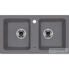   Deante Zorba 2 medencés gránit mosogató, szürke metál ZQZ S203