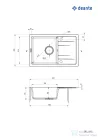 Deante CORIO gránit egymedencés mosogató, graphite ZRC_2113