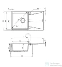 Deante CORIO gránit mosogató, 1 medencés, 860x500 mm, bézs ZRC_511A
