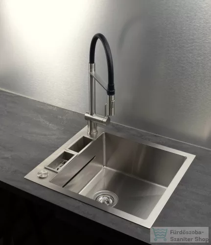 Deante MAGNETIC acél mosogató, 1 medencés, 560x500 mm, szálcsiszolt acél ZRM_0103
