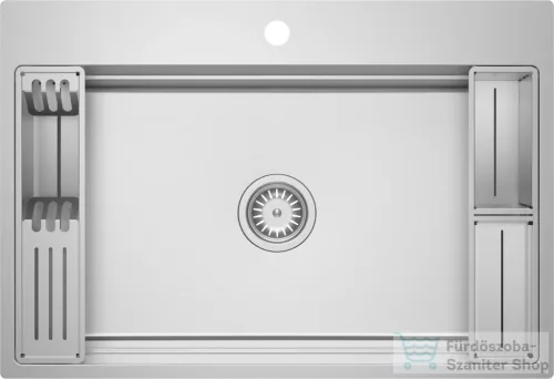 Deante MAGNETIC acél mosogató, 1 medencés, 760x520 mm, szálcsiszolt acél ZRM_010B