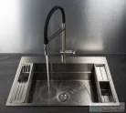 Deante MAGNETIC acél mosogató, 1 medencés, 760x520 mm, szálcsiszolt acél ZRM_010B