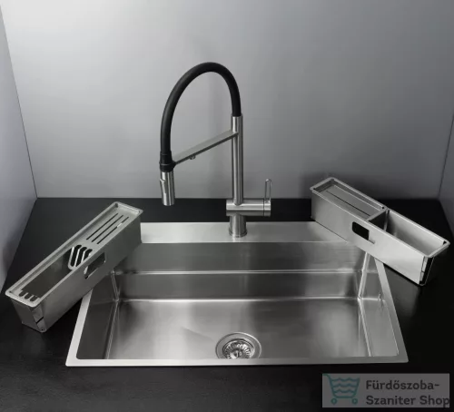Deante MAGNETIC acél mosogató, 1 medencés, 760x520 mm, szálcsiszolt acél ZRM_010B