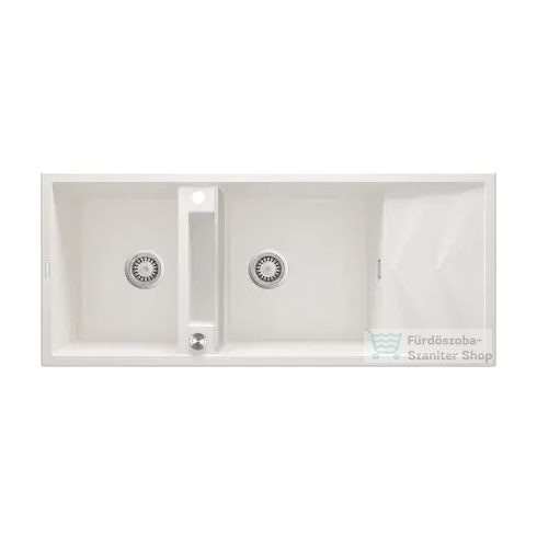 Deante MAGNETIC gránit mosogató, 2 medencés, csepegtetővel 1160x500 mm, alabástrom ZRM_A213