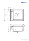 Deante MAGNETIC gránit mosogató, 1 medencés, 560x500 mm, grafit metál ZRM_G103