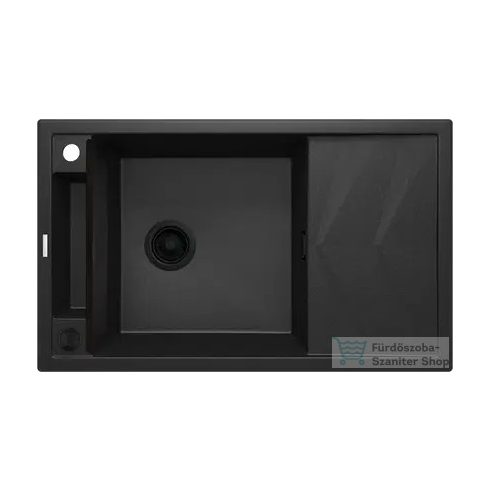 Deante MAGNETIC gránit mosogató, 1 medencés, csepegtetővel 820x500 mm, grafit metál ZRM_G113