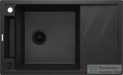 Deante MAGNETIC gránit mosogató, 1 medencés, csepegtetővel 820x500 mm, grafit metál ZRM_G113
